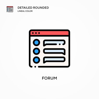 Forum vektör simgesi. Modern vektör illüstrasyon kavramları. Düzenlemesi ve kişiselleştirmesi kolay.