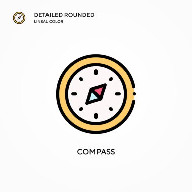 Pusula vektör simgesi. Modern vektör illüstrasyon kavramları. Düzenlemesi ve kişiselleştirmesi kolay.