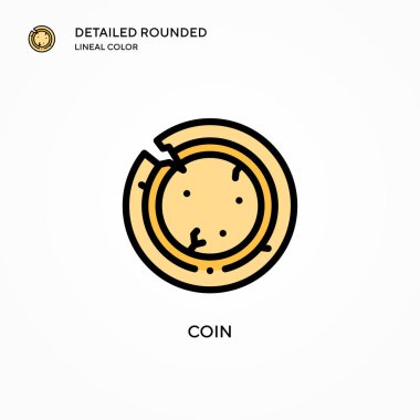 Sikke vektör simgesi. Modern vektör illüstrasyon kavramları. Düzenlemesi ve kişiselleştirmesi kolay.