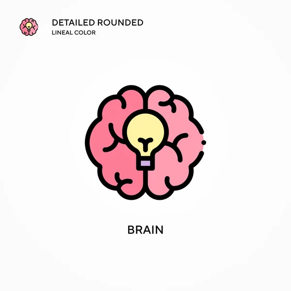 Значок Вектора Мозга Современные Векторные Иллюстрации Простота Редактирования Хранения — стоковый вектор
