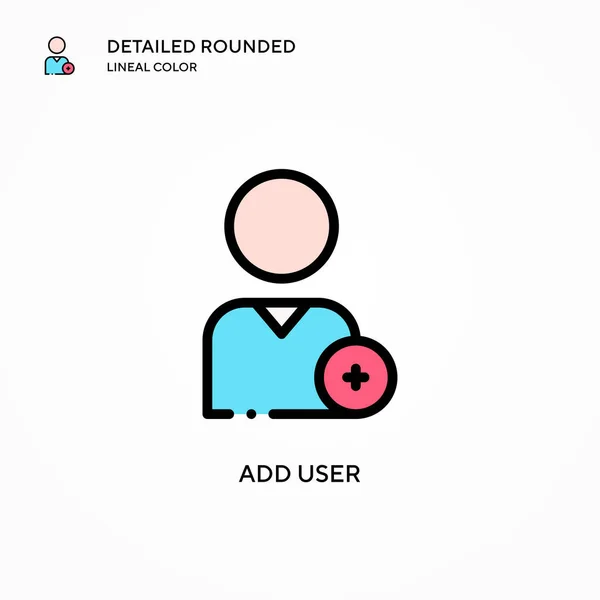 Adicionar Ícone Vetor Usuário Conceitos Modernos Ilustração Vetorial Fácil Editar —  Vetores de Stock