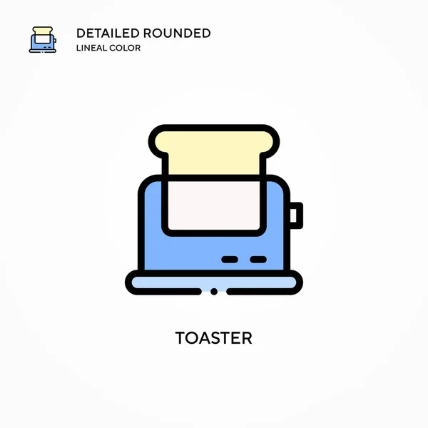 Toaster Vector Icoon Moderne Vector Illustratie Concepten Eenvoudig Bewerken Aan — Stockvector
