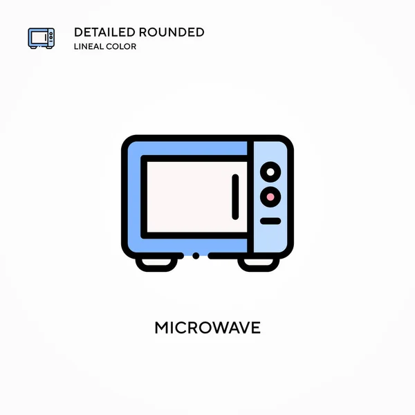 Microwave Vector Icon Modern Vector Illustration Concepts Easy Edit Customize — Stock Vector