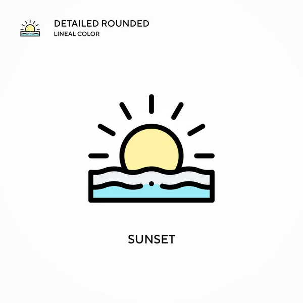 Sunset Vector Icon Modern Vector Illustration Concepts Easy Edit Customize — Stock Vector