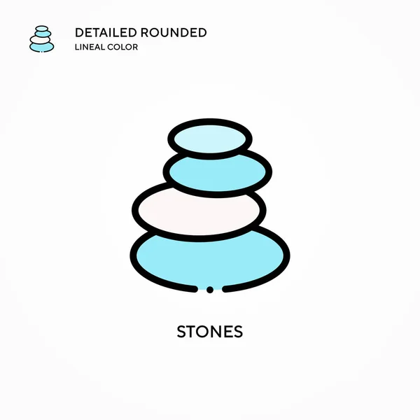 Stones Vector Icon Modern Vector Illustration Concepts Easy Edit Customize — Stock Vector