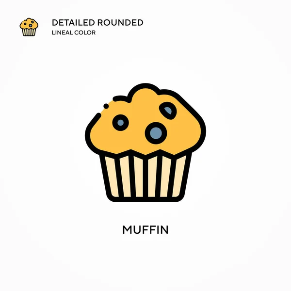 Muffin Vector Icono Conceptos Modernos Ilustración Vectorial Fácil Editar Personalizar — Archivo Imágenes Vectoriales