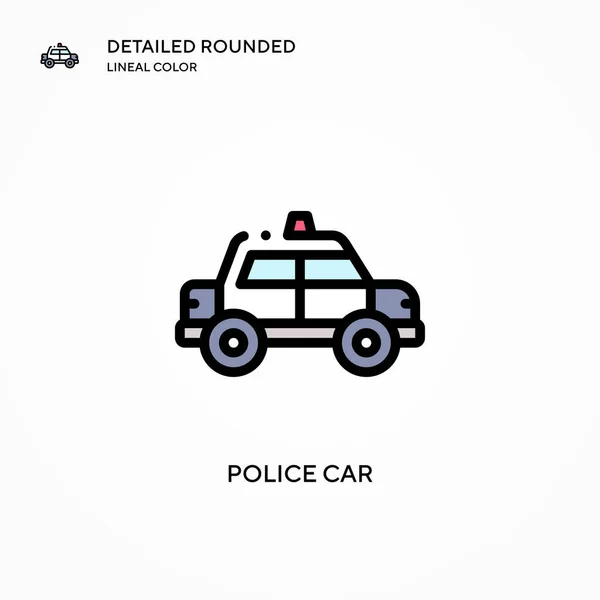 Police Car Vector Icon Modern Vector Illustration Concepts Easy Edit — Stock Vector