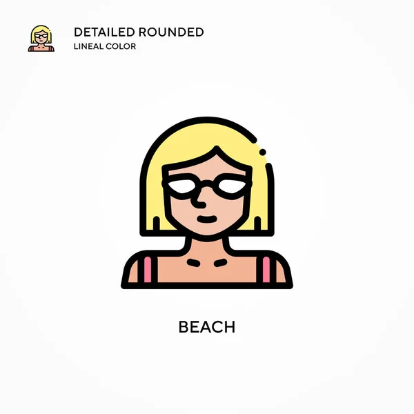 Beach Vector Icon Modern Vector Illustration Concepts Easy Edit Customize — Stock Vector