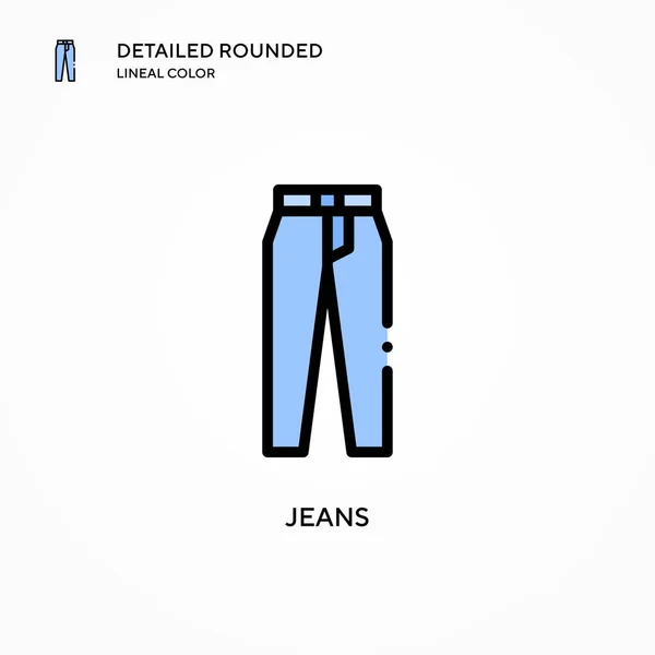 Jeans Vector Icono Conceptos Modernos Ilustración Vectorial Fácil Editar Personalizar — Archivo Imágenes Vectoriales