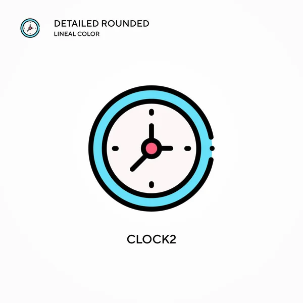 Icona Vettoriale Clock2 Concetti Moderni Illustrazione Vettoriale Facile Modificare Personalizzare — Vettoriale Stock