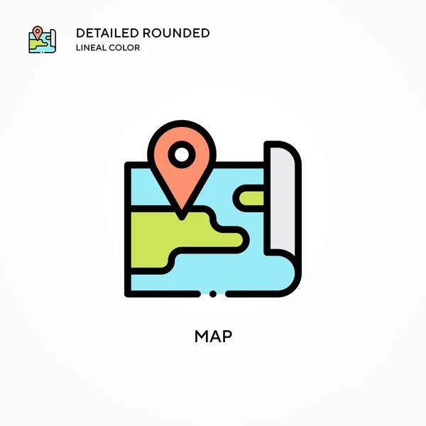 Map Vector Icon Modern Vector Illustration Concepts Easy Edit Customize — Stock Vector