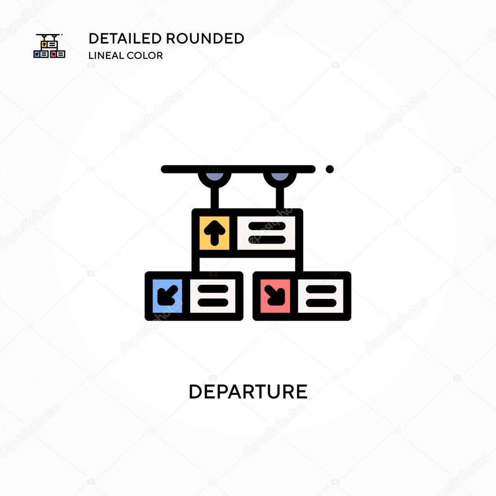 Departure vector icon. Modern vector illustration concepts. Easy to edit and customize.