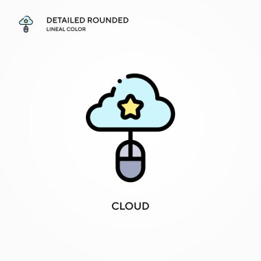 Bulut vektör simgesi. Modern vektör illüstrasyon kavramları. Düzenlemesi ve kişiselleştirmesi kolay.