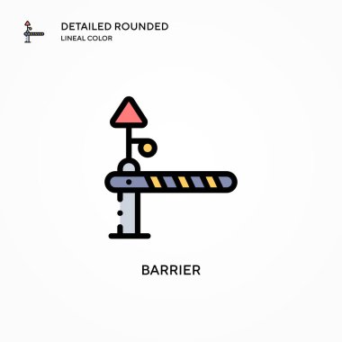 Bariyer vektör simgesi. Modern vektör illüstrasyon kavramları. Düzenlemesi ve kişiselleştirmesi kolay.