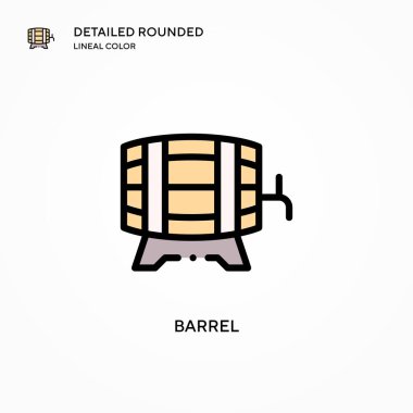 Namlu vektör ikonu. Modern vektör illüstrasyon kavramları. Düzenlemesi ve kişiselleştirmesi kolay.