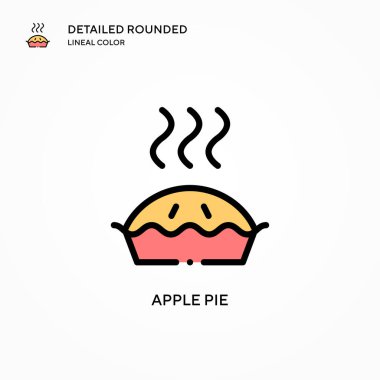 Elmalı turta ikonu. Modern vektör illüstrasyon kavramları. Düzenlemesi ve kişiselleştirmesi kolay.