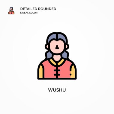 Wushu vektör simgesi. Modern vektör illüstrasyon kavramları. Düzenlemesi ve kişiselleştirmesi kolay.