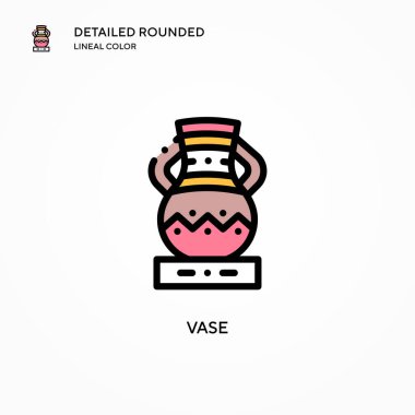 Vazo vektör simgesi. Modern vektör illüstrasyon kavramları. Düzenlemesi ve kişiselleştirmesi kolay.