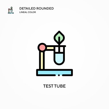 Test tübü vektör simgesi. Modern vektör illüstrasyon kavramları. Düzenlemesi ve kişiselleştirmesi kolay.