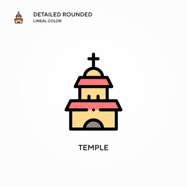 Tapınak vektör simgesi. Modern vektör illüstrasyon kavramları. Düzenlemesi ve kişiselleştirmesi kolay.