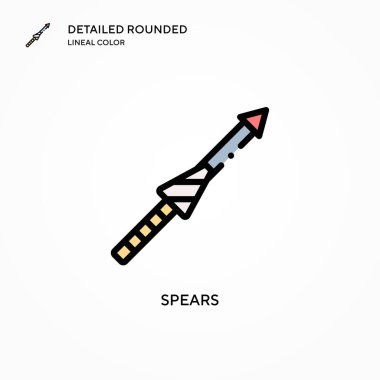 Mızrak vektör simgesi. Modern vektör illüstrasyon kavramları. Düzenlemesi ve kişiselleştirmesi kolay.