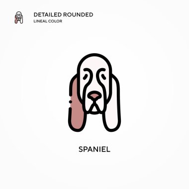 Spaniel vektör simgesi. Modern vektör illüstrasyon kavramları. Düzenlemesi ve kişiselleştirmesi kolay.