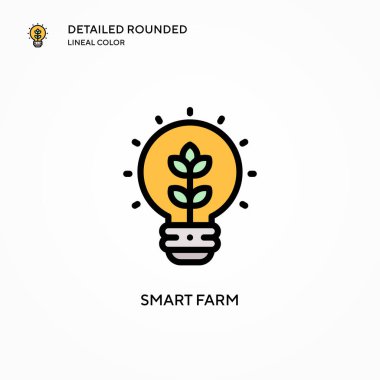 Akıllı çiftlik vektör simgesi. Modern vektör illüstrasyon kavramları. Düzenlemesi ve kişiselleştirmesi kolay.