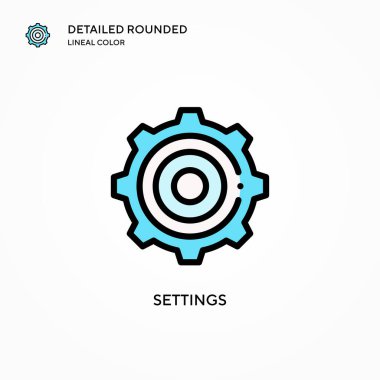Ayarlar vektör simgesi. Modern vektör illüstrasyon kavramları. Düzenlemesi ve kişiselleştirmesi kolay.