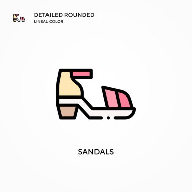 Sandals vektör simgesi. Modern vektör illüstrasyon kavramları. Düzenlemesi ve kişiselleştirmesi kolay.