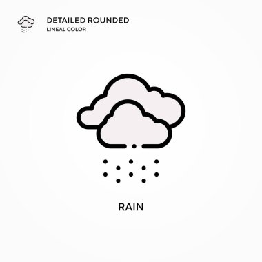 Yağmur vektör simgesi. Modern vektör illüstrasyon kavramları. Düzenlemesi ve kişiselleştirmesi kolay.