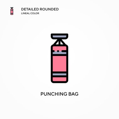 Torba vektör simgesini yumrukluyorum. Modern vektör illüstrasyon kavramları. Düzenlemesi ve kişiselleştirmesi kolay.