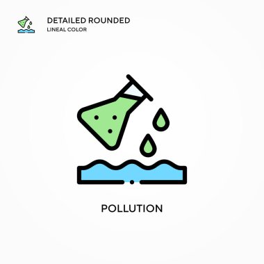 Kirlilik vektör simgesi. Modern vektör illüstrasyon kavramları. Düzenlemesi ve kişiselleştirmesi kolay.