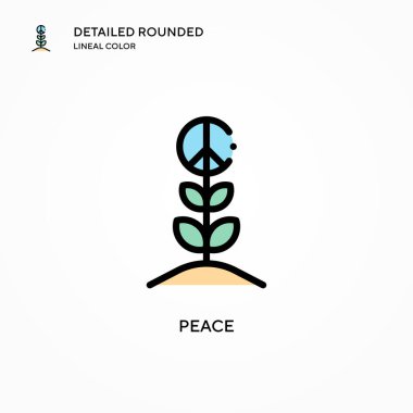 Barış vektör simgesi. Modern vektör illüstrasyon kavramları. Düzenlemesi ve kişiselleştirmesi kolay.