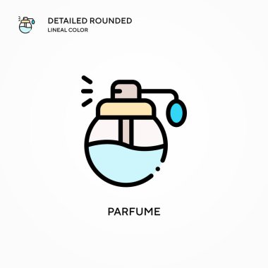 Parfüm vektör simgesi. Modern vektör illüstrasyon kavramları. Düzenlemesi ve kişiselleştirmesi kolay.