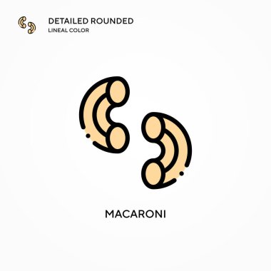 Makarna vektör simgesi. Modern vektör illüstrasyon kavramları. Düzenlemesi ve kişiselleştirmesi kolay.