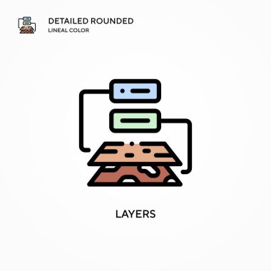 Katman vektör simgesi. Modern vektör illüstrasyon kavramları. Düzenlemesi ve kişiselleştirmesi kolay.