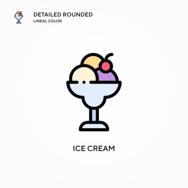 Dondurma vektör simgesi. Modern vektör illüstrasyon kavramları. Düzenlemesi ve kişiselleştirmesi kolay.