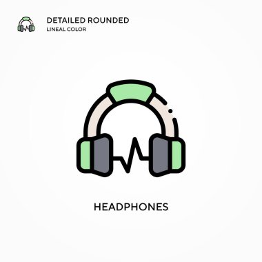 Kulaklık vektör simgesi. Modern vektör illüstrasyon kavramları. Düzenlemesi ve kişiselleştirmesi kolay.