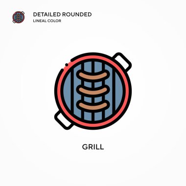 Izgara vektör simgesi. Modern vektör illüstrasyon kavramları. Düzenlemesi ve kişiselleştirmesi kolay.