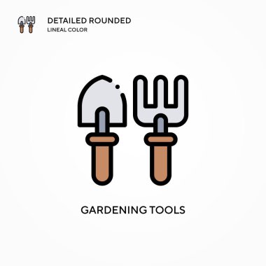 Bahçe aletleri vektör simgesi. Modern vektör illüstrasyon kavramları. Düzenlemesi ve kişiselleştirmesi kolay.