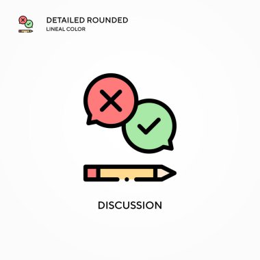 Tartışma vektör simgesi. Modern vektör illüstrasyon kavramları. Düzenlemesi ve kişiselleştirmesi kolay.