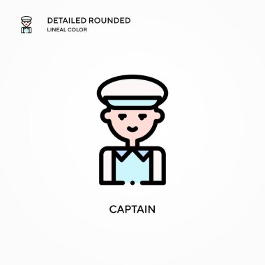 Kaptan vektör simgesi. Modern vektör illüstrasyon kavramları. Düzenlemesi ve kişiselleştirmesi kolay.