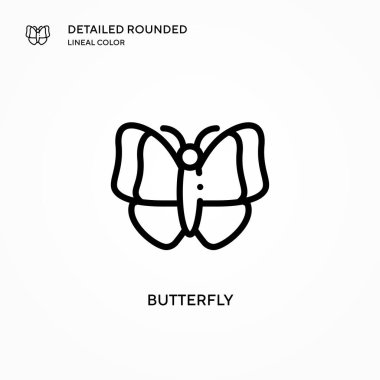 Kelebek vektör simgesi. Modern vektör illüstrasyon kavramları. Düzenlemesi ve kişiselleştirmesi kolay.