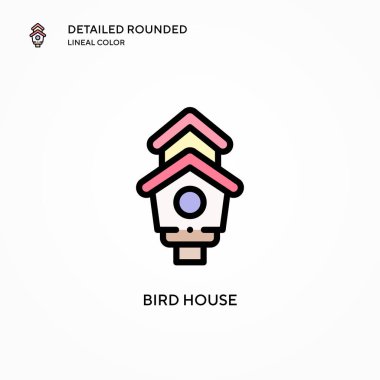Kuş evi vektör simgesi. Modern vektör illüstrasyon kavramları. Düzenlemesi ve kişiselleştirmesi kolay.