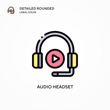 Ses kulaklığı vektör simgesi. Modern vektör illüstrasyon kavramları. Düzenlemesi ve kişiselleştirmesi kolay.