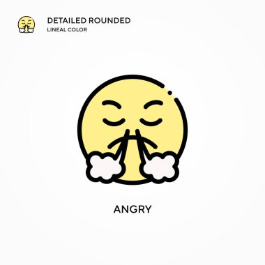 Kızgın vektör ikonu. Modern vektör illüstrasyon kavramları. Düzenlemesi ve kişiselleştirmesi kolay.