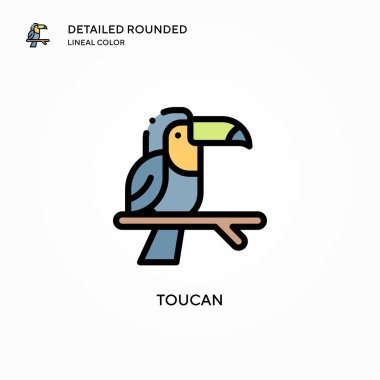 Toucan vektör simgesi. Modern vektör illüstrasyon kavramları. Düzenlemesi ve kişiselleştirmesi kolay.