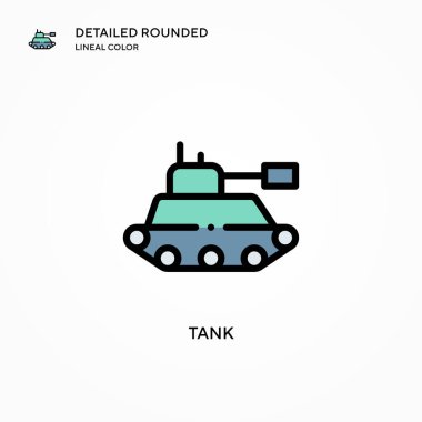 Tank vektör simgesi. Modern vektör illüstrasyon kavramları. Düzenlemesi ve kişiselleştirmesi kolay.