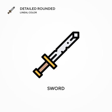 Kılıç vektör simgesi. Modern vektör illüstrasyon kavramları. Düzenlemesi ve kişiselleştirmesi kolay.