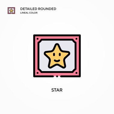Yıldız vektör simgesi. Modern vektör illüstrasyon kavramları. Düzenlemesi ve kişiselleştirmesi kolay.